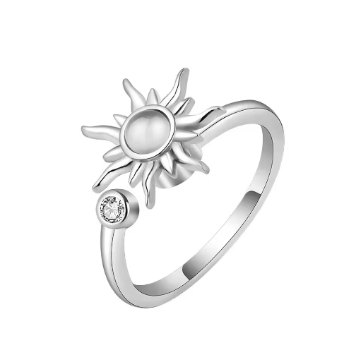 Silver sun ring