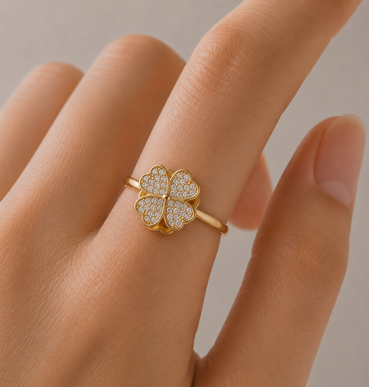 Four leaf clover ring (Gold and Silver)