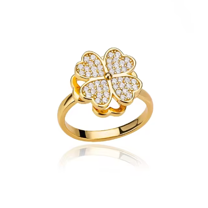 Four leaf clover ring (Gold and Silver)